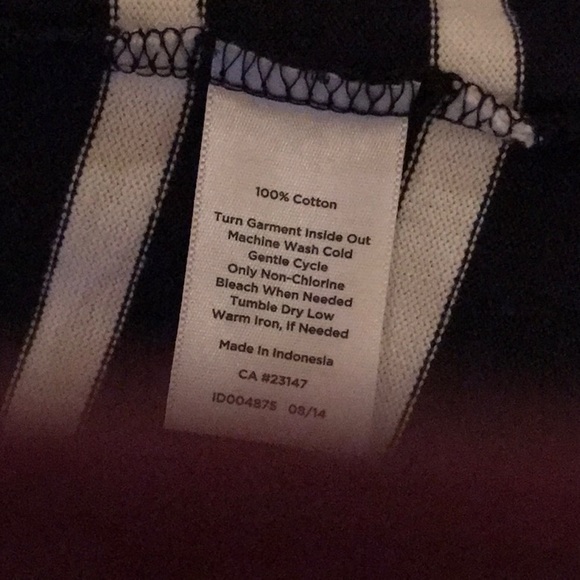 Talbots Navy/White Striped Moto Styled Cotton Jacket - Picture 9 of 9